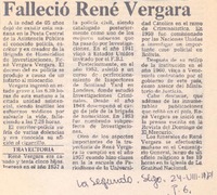 Falleció René Vergara.