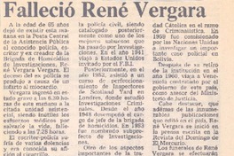 Falleció René Vergara.