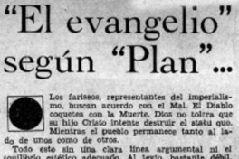 "El evangelio" según "Plan"...