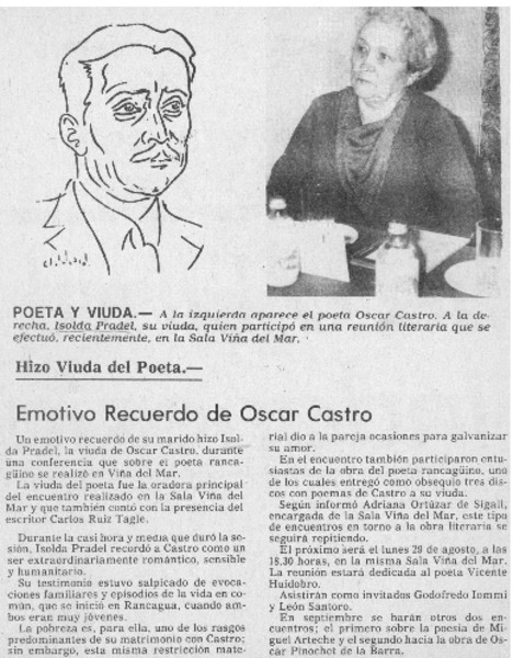 Emotivo recuerdo a Oscar Castro.