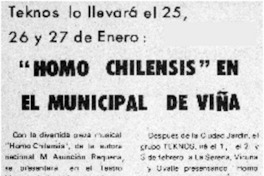 "Homo chilensis" en el Municipal de Viña.