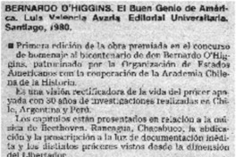 Bernardo O'Higgins. El buen genio de América.