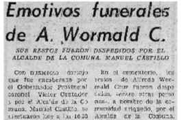 Emotivos funerales de A. Wormald C.