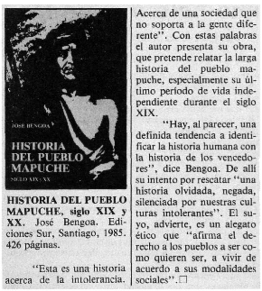 Historia del pueblo mapuche.