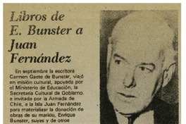 Libros de E. Bunster a Juan Fernández.