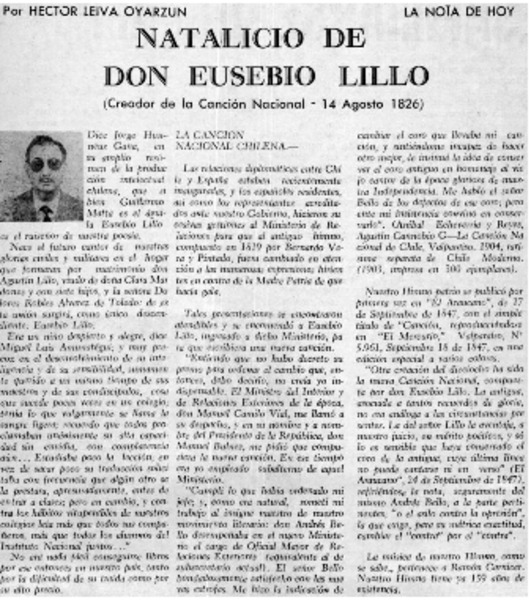 Natalicio de Don Eusebio Lillo