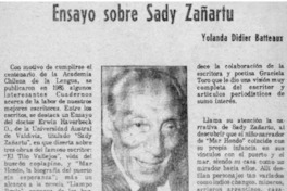 Ensayo sobre Sady Zañartu