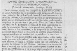 Manuel Torres Marín, "Aproximación al seudónimo literario chileno"