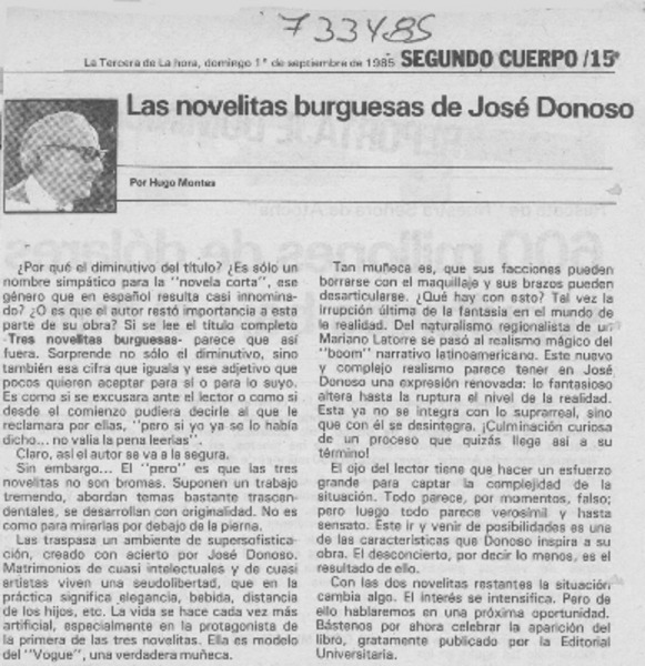 Las novelitas burguesas de José Donoso