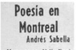 Poesía en Montreal