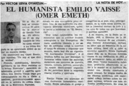 El humanista Emilio Vaïsse (Omer Emeth)