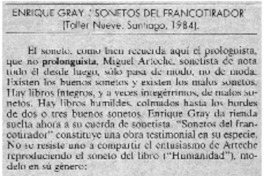 Enrique Gray:"Sonetos del francotirador"