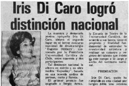 Iris Di Caro logró distinción nacional.