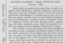 Alfonso Calderón, "Israel, notas de viaje"