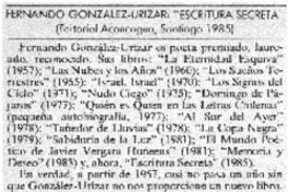 Fernando González-Urízar:"Escritura secreta"