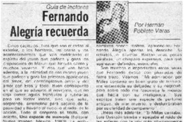 Fernando Alegría recuerda
