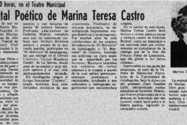 El recital poético de Marina Teresa Castro.