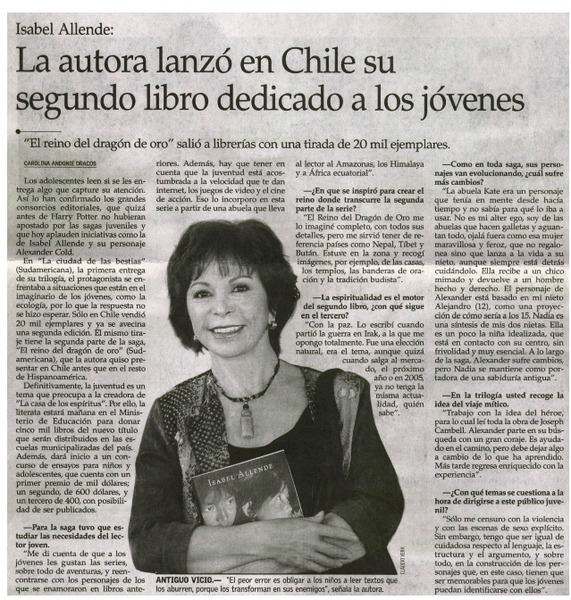 La autora lanzó en Chile su segundo libro dedicado a los jóvenes