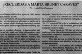 Recuerdas a Marta Brunet Caravés?