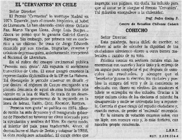 El "Cervantes" en Chile