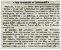 Crisis y desarrollo en Latinoamérica.