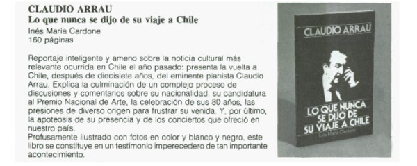 Claudio Arrau, lo que nunca se dijo de su viaje a Chile.