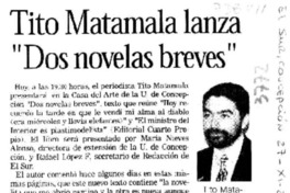 Tito Matamala lanza "Dos novelas breves"