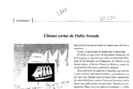 Últimas cartas de Pablo Neruda