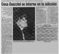 Coca Guazzini se interna en la adicción