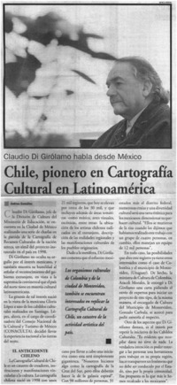 Chile, pionero en Cartografía Cultural en Latinoamérica.