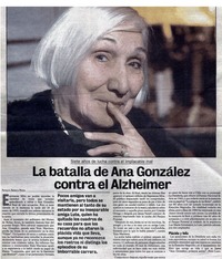 La batalla de Ana González contra el alzheimer