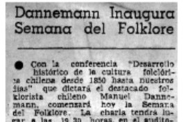 Dannemann inaugura semana del folklore.