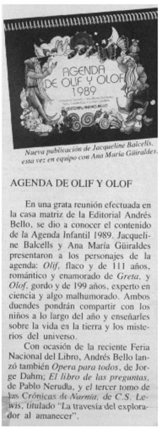 Agenda de Olif y Olof.