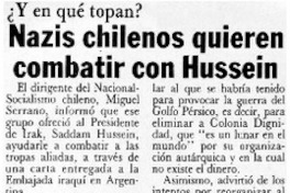 Nazis chilenos quieren combatir con Hussein.