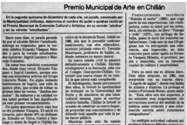 Premio Municipal de Arte en Chillán