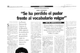 "Se ha perdido el pudor frente al vocabulario vulgar" (entrevista)