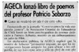 AGECH lanzó libro de poemas del profesor Patricio Sobarzo