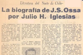 La biografía de J. S. Ossa por Julio H. Iglesias