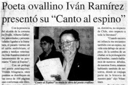 Poeta ovallino Iván Ramírez presentó su "Canto al espino".