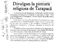 Divulgan la pintura religiosa de Tarapacá