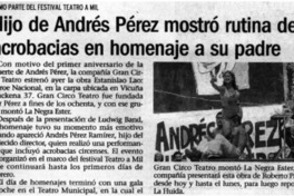 Hijo de Andrés Pérez mostró rutina de acrobacias en homenaje a su padre