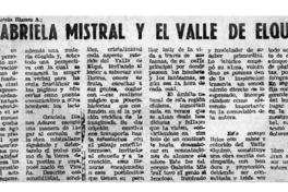 Gabriela Mistral y el Valle de Elqui"