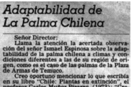 Adaptabilidad de La Palma Chilena