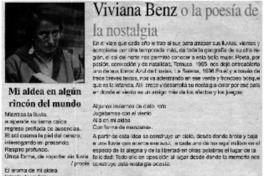 Viviana Benz o la poesía de la nostalgia.