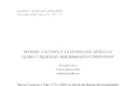 Manuel Lacunza y La venida del mesías en gloria y majestad