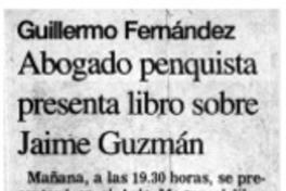 Abogado penquista presenta libro sobre Jaime Guzmán