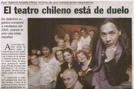 El teatro chileno está de duelo.