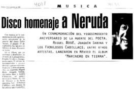 Disco homenaje a Neruda.