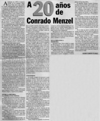 A 20 años de Conrado Menzel