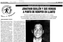 Jonathan Guillén y sus versos a punto de romper en llanto